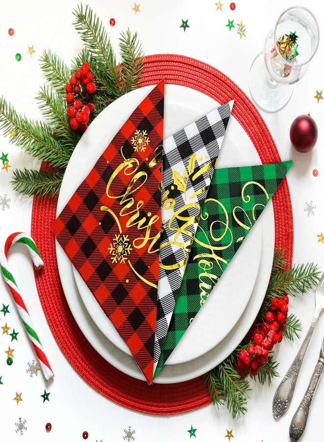 وولاين مجموعة مناديل ورقية من والين، 90 منديل، بنقشة مربعات الجاموس الذهبية، للاستخدام مرة واحدة، مثالية لوجبات الغداء وحفلات العشاء في موسم الأعياد، مقاس 6.5 × 6.5 بوصة. - Image 3